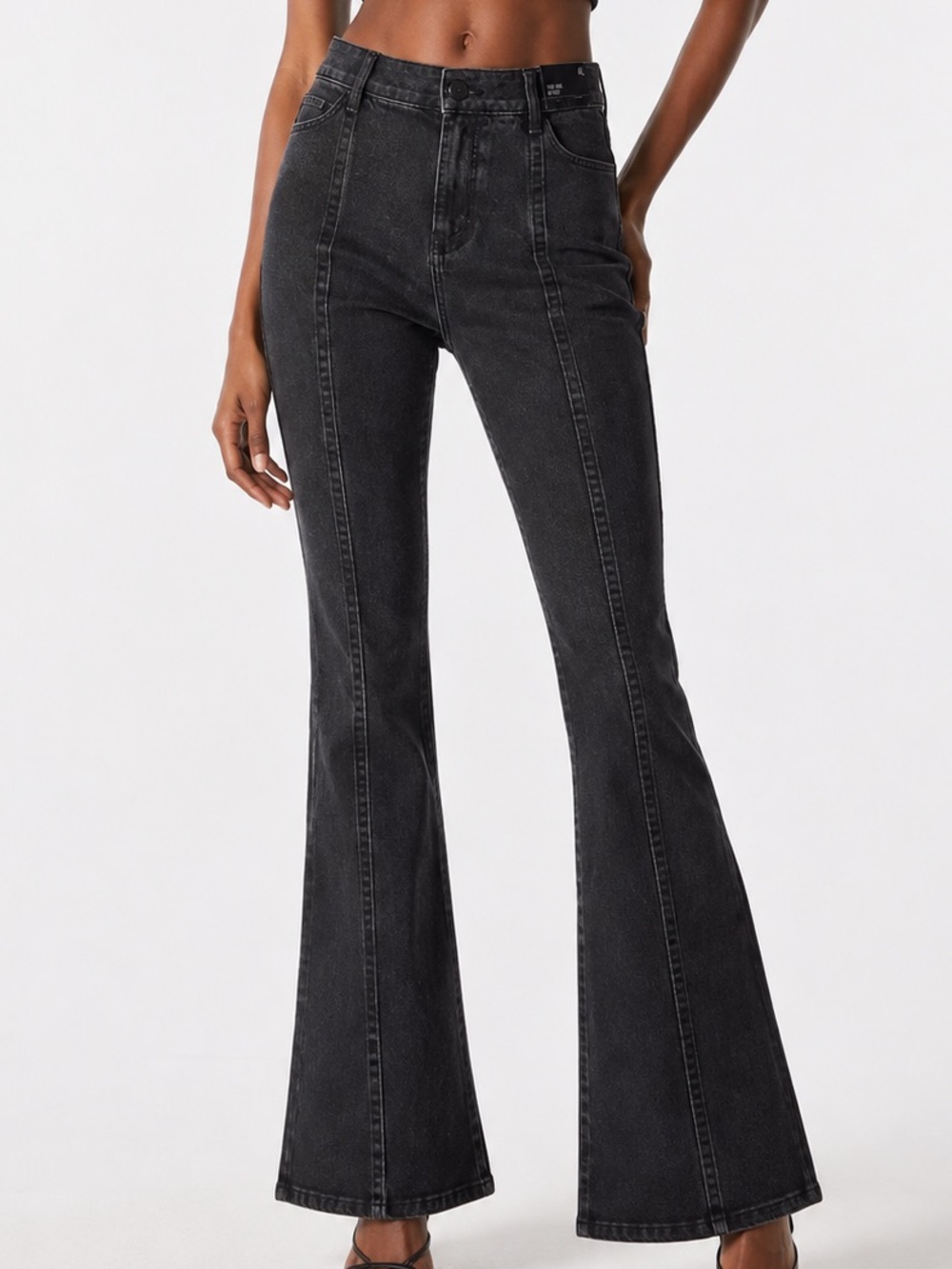Express Black Flared High-Rise Jeans